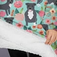 thumbnail image 3 of Oversized Wearable Blanket Hoodie,Cute Pitbull Terriers Dog and Flowers Sherpa Blanket Hoodie with Super Pockets,Super Warm Fuzzy Pullover for Women & Men, 3 of 6