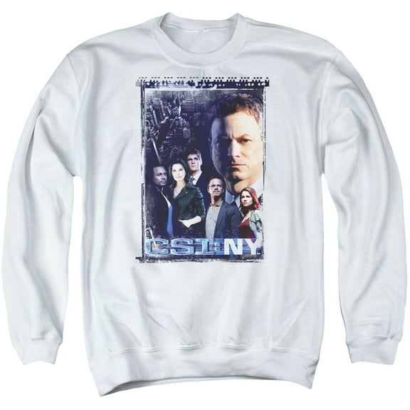 Csi Ny Watchful Eye Adult Crewneck Sweatshirt White