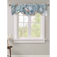 thumbnail image 2 of Tie Up Valance Curtain for Kitchen,Retro Ocean Sea Turtle Starfish Rod Pocket Short Curtains Adjustable Tie-Up Shade Valances,Marine Coral Shell Seahorse Window Treatment for Bathroom Living Room, 2 of 8
