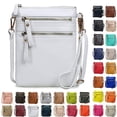 thumbnail image 1 of Solene WU002 - Bolso organizador de piel sintética con múltiples bolsillos con cierre y correa de muñeca desmontable, color blanco, 1 of 5
