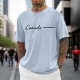 thumbnail image 3 of Canada Letter Graphic Tees for Men Summer Short Sleeve Crewneck Casual Canada Travel T Shirts Streetwear, 3 of 5