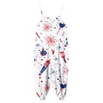 thumbnail image 5 of Zanarzt Rompers for Toddler Girl Toddler 4th of July Outfit American Flag Overall Girl Fourth of July Jumpsuit Summer Clothes Sky Blue,7-8 Years, 5 of 5