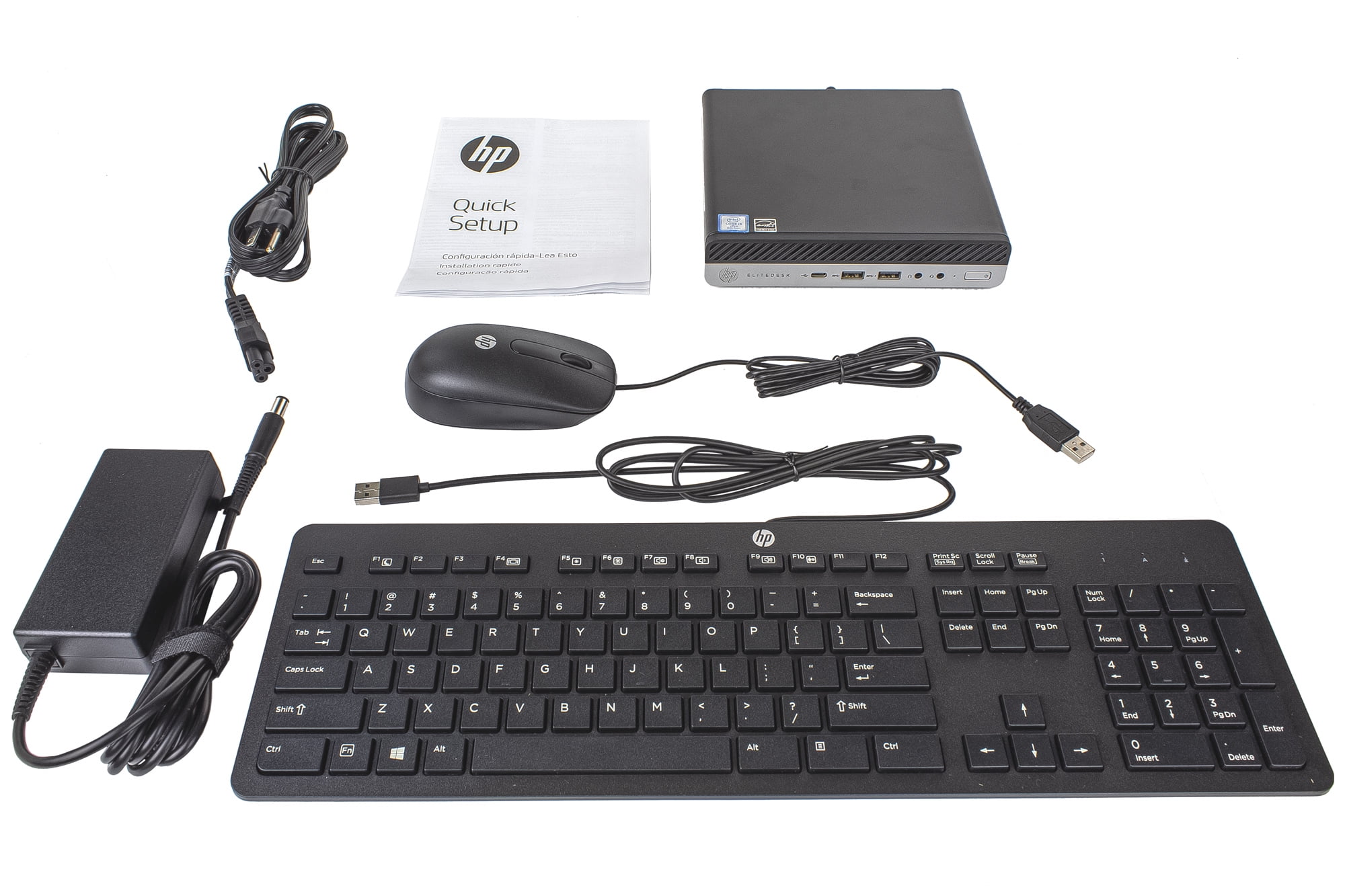 Restored HP EliteDesk 800 G4 Mini PC, Intel Core i5-8500T Upto 3.5GHz, 16GB RAM, 256GB NVMe SSD, DisplayPort, HDMI, Wi-Fi, Bluetooth, Windows 10 Pro