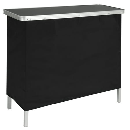 Outdoor Party Bar - Best Choice Products Portable Folding Pop-Up Bar Table for Pool Party, Picnic, Tailgate w/ Carrying Case, Removable Skirt - Black