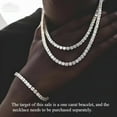 thumbnail image 3 of Moissanite Tennis Bracelets for Women 1 Carat Womens Diamond Bracelet 18K Gold Plated Silver Diamond Bracelet for Wedding Bracelets for Brides, 3 of 6