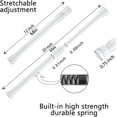 thumbnail image 3 of shiyou-2pcs White Tension Rod 12 to 20 Inch Expandable Spring Rods,No Drilling Rustproof Spring Small Tension Rod, Be used for Kitchen, Bookshelf, Wardrobe, Bathroom (12-20 inch, White), 3 of 4