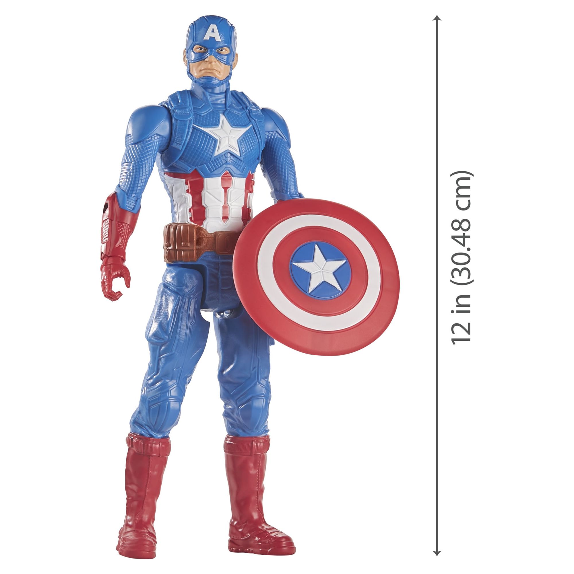 Marvel: Avengers Titan Hero Series Captain America Kids Toy Action Figure for Boys and Girls Ages 4 5 6 7 8 and Up (12”) - image 2 of 8