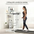 thumbnail image 4 of Small Standing Desk with Wheels, Mobile Stand Up Desk, Portable Standing Table on Wheels for Walking Pad, Rolling Computer Desk Adjustable Height, Tall Table, 4 of 18
