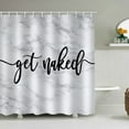 thumbnail image 2 of Get Naked Shower Curtains for Bathroom Fabric with 12 Hooks Black Art Font Marble Texture Background Pattern Funny Handwriting Waterproof Polyester Machine Washable Digital Printing Decor 71x78 inches, 2 of 10