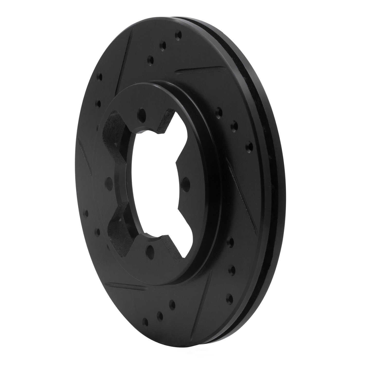 Dynamic Friction Company 633-67074L DFC Brake Rotor - Drilled And Slotted - Black