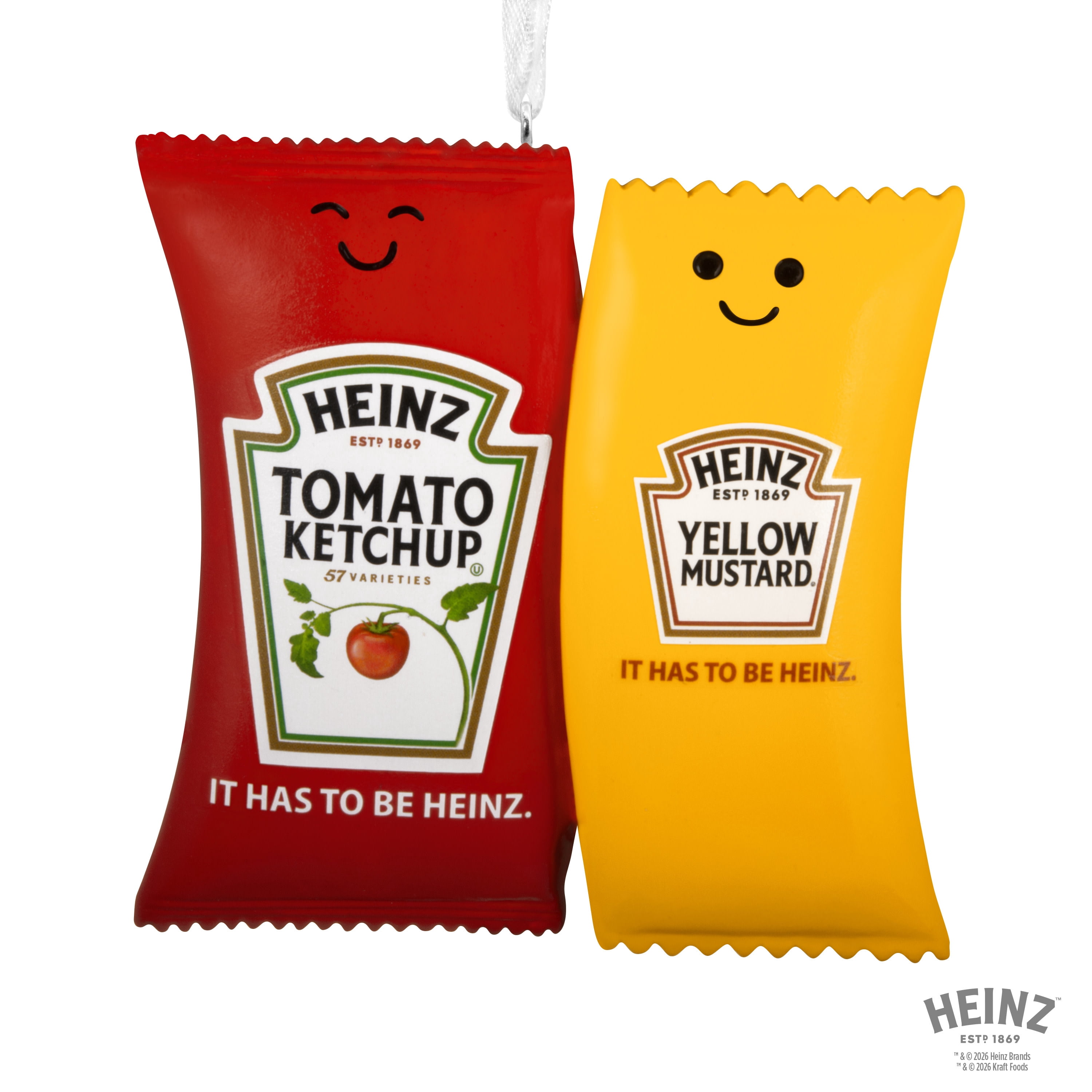 Hallmark Ornament (Heinz Tomato Ketchup Yellow Mustard Packets), 1 Count