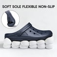 thumbnail image 6 of YHOON Clogs Men and Women Garden Shoes Marbled Clogs Slides Sandals Unisex Slip on Beach Water Shoes Navy Blue Size 6 Women/4 Men, 6 of 7