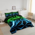 thumbnail image 3 of Erosebridal Teens Gamepads Bedding Twin Comforter Set,Blue Green Down Comforter,Video Game Bedding Sets Twin with Comforter,Breathable Geometric Room Decor,Reversible,2-Piece, 3 of 8