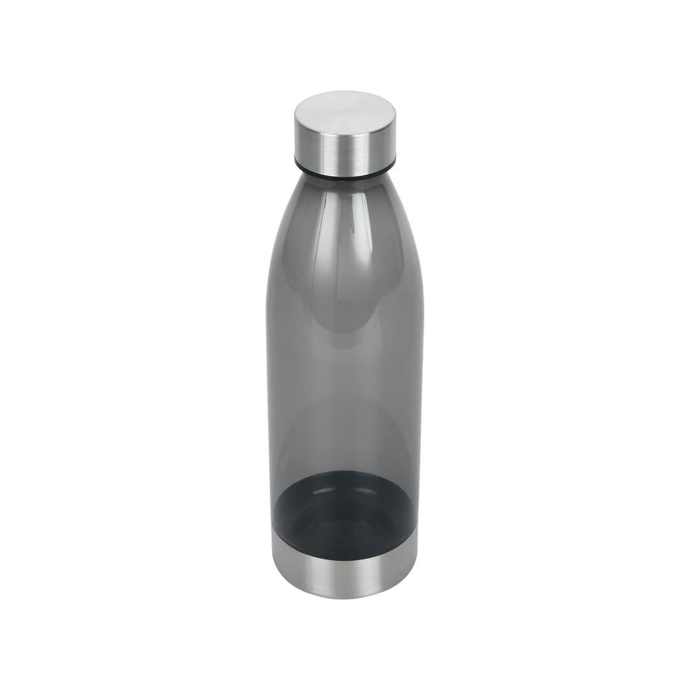Mainstays 22 oz Gray Plastic Water Bottle with Screw Cap