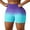 Blue, variant on Sociala Butt Lifting Tummy Control Workout Shorts for Womens Wide Waisted Yoga Shorts