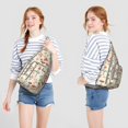 thumbnail image 4 of Boho Mushroom Sling Bag for Women - Vintage Floral Print, Adjustable Strap, Water-Resistant Crossbody Chest Bag (19.9×9.4×3.0inch), 4 of 4