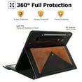 thumbnail image 6 of TECH CIRCLE Case for Galaxy Tab S10 Plus/S9 Plus/S8 Plus/S7 FE/S7+12.4",PU Leather Fold Business Stand Protective Cover Pen Holder Card Slots Shoulder Hand Strap Handbag Wallet Case,Coffee + Black, 6 of 6