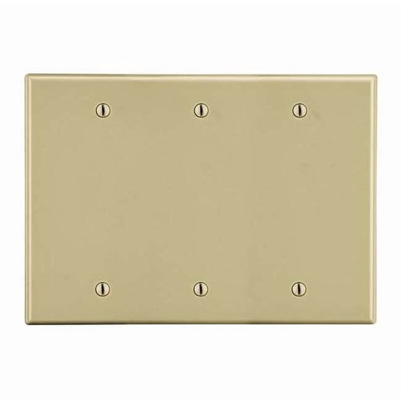 Hubbell Wiring Device-Kellems BlnkBxMntWllPlt,Stnd;Ivory,3Gng,Smth Stn P33I