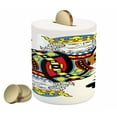 thumbnail image 1 of King Piggy Bank, King of Clubs Playing Gambling Poker Card Game Leisure Theme Without Frame Art, Ceramic Coin Bank Money Box for Cash Saving, 3.6" X 3.2", Multicolor, by Ambesonne, 1 of 4