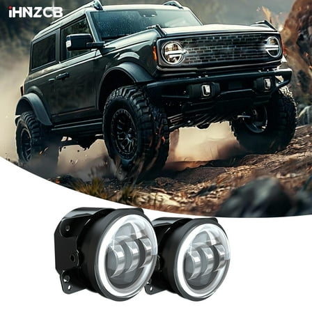 IHNZCB Yellow White Fog Lights 4 Inch 50W Round Led Offroad Light 6000K