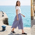 thumbnail image 3 of ZToonmas Women's Checkered High Waist Wide Leg Culottes Loose Casual Plaid Cropped Skirt Pants with Pockets, 3 of 9