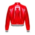 thumbnail image 2 of Moggemol Kids Girls Bomber Jacket Hip Hop Latin Jazz Dance Outfit Long Sleeve Zip Up Coat Party Red 6, 2 of 7