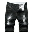 thumbnail image 2 of Lovskoo Jeans for Men Denim Pants Ripped Trunks Stretchy Washed Distressed Classic Biker Jeans Black, 2 of 9