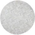 thumbnail image 1 of Bashian H112-CRE-6 RND-RH12 Collection Santa Fe Tapis Rond Contemporain en Cuir Cousu Main, Crème - 6 Pieds, 1 of 1