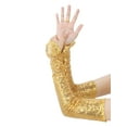 thumbnail image 6 of Women's Long Hook Finger Sequins Fingerless Arm Sleeves Shiny Bling Cosplay Gloves for Female Costume Vintage Opera Dance Party Gold, 6 of 7