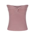 thumbnail image 4 of Top corto sin tirantes para mujer Sexy con cuello de corazón acanalado de punto con nudo retorcido en la parte delantera sin mangas Pompotops hkajfhjk473948, 4 of 9