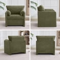 thumbnail image 7 of Oversized Accent Chair, 32.68" Wide Modern Armchair with Deep Seat, Mid-Century Comfy Reading Chair, Chenille Sofa Chair, Green, 7 of 7