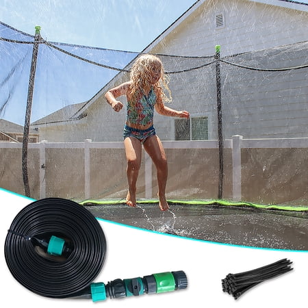 49FT Trampoline Sprinkler Backyard Water Park Outdoor Trampoline Game for Kids Adults