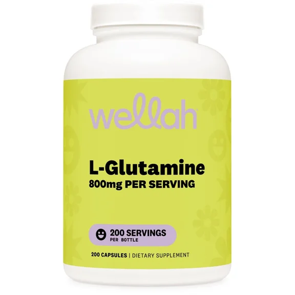 Wellah L-Glutamine Supplement for Women (800mg) 200 Capsules - Animo Acid Supplement