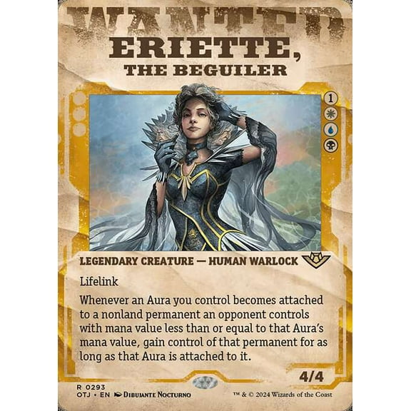 MtG Outlaws of Thunder Junction Rare Eriette, the Beguiler (Wanted Poster) #293