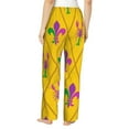 thumbnail image 3 of Balery Mardi Gras Crayfish and Fleur de lis print Women's Pajama Pants,Ultra Lightweight Pjs,Lounge Pant-Large, 3 of 9