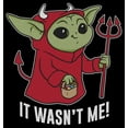 thumbnail image 2 of Men's Star Wars: The Mandalorian Halloween Grogu Devil Costume It Wasn't Me Graphic Tee Black 2X Large, 2 of 5