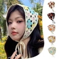 thumbnail image 3 of Wmool Handmade Crochet Head Scarf Women's Solid-Color Sweet Triangle Scarf French, 3 of 8