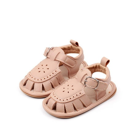 

Hinvhai Baby Infant Boy Girl Sandals Clearance Newborn Non-Slip Soft Rubber Sole Sandals for Baby Boys Outdoor Casual Summer First Walkers Shoes Khaki 6(13)