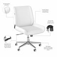 thumbnail image 3 of Bay Street Wingback Leather Office Chair in White - Faux Leather, 3 of 7