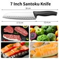thumbnail image 6 of Plys 7 inch Santoku Knives for Kitchen: Japanese Vegetable Chef Knife - Stainless Steel，Meat Cutting, Cooking Tools, Black, 6 of 6