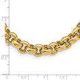 thumbnail image 2 of 14k Solid Yellow Gold Hollow Fancy Lobster Closure Polished Rolo Link Necklace 18 Inch Pendant Necklace for Women, 2 of 2