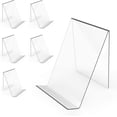 thumbnail image 1 of Boloyo Acrylic Book Stand without Ledge ,6PC Clear Acrylic Display Easel, Transparent Tablet Holder for Displaying Pictures,Books,Music Sheets,Notebooks, Artworks, CDs, etc., 1 of 7