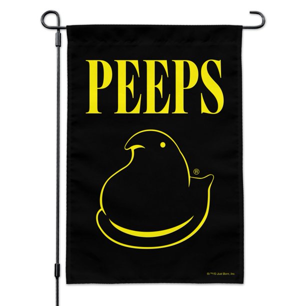 Peeps Black and Yellow Garden Yard Flag