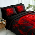 thumbnail image 6 of 7Pcs Red Rose Comforter Set Queen Bedding Sets Bed in a Bag Microfiber Adult 90"X90", 6 of 6