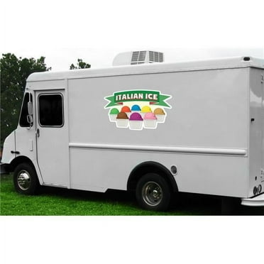 12 in. Italian Ice Concession Decal Sign - Cart Trailer Stand Sticker Equipment