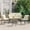 4 PCS Patio Set, variant on Dextrus L-Shaped Patio Sofa, All-Weather Wicker Boho Patio Conversation Set with Tempered Glass Coffee Table & Cushions, Outdoor Furniture