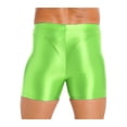 thumbnail image 2 of IEFIEL Mens Glossy Fitness Swimming Shorts Trunks Solid Color Stretchy Boxer Shorts Fluorescent Green L, 2 of 7