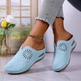 thumbnail image 4 of Domuza Clogs Mules for Women 2026 Summer Hollow Out Breathable Platform Wedge Slippers Sandals Comfortable Closed Toe Slip On Orthopedic Casual Walking Shoes with Arch Support Sky Blue 8（EU-40）, 4 of 4