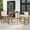Light Brown+Light Beige Cushion, variant on Christopher Knight Home 3-Piece Outdoor Patio Bar Set, Wood Table & Two Barstools with Cushions, Light Brown+Light Beige