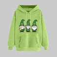 thumbnail image 2 of VBTAPA St. Patrick's Day Hoodies for Women Lucky Shamrock Graphic Printed Hooded Sweatshirt Irish Clover Loose Casual Pullover Hoodie with Kangaroo Pocket Green XL, 2 of 6